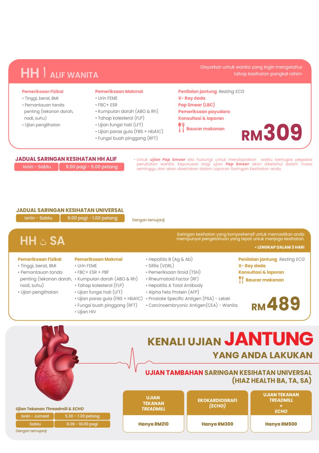 Pemeriksaan Kesihatan Umum Hospital Islam Azzahrah 