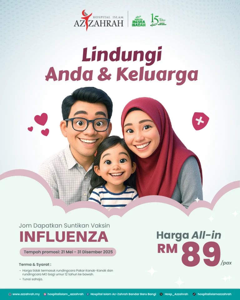 Suntikan vaksin influenza untuk lindungi keluarga di Hospital Islam Az-Zahrah Bangi Suntikan vaksin influenza untuk lindungi keluarga di Hospital Islam Az-Zahrah Bangi Suntikan vaksin influenza untuk lindungi keluarga di Hospital Islam Az-Zahrah Bangi