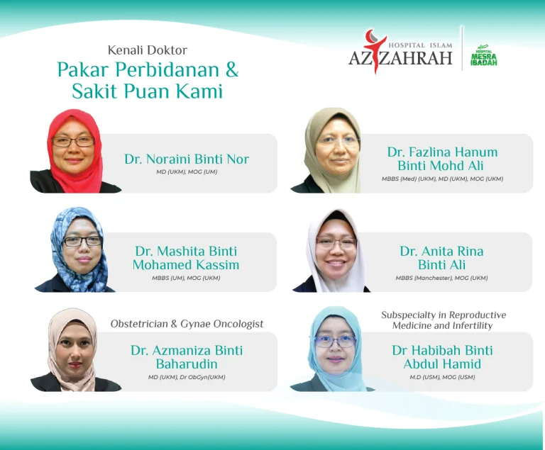 Pakar Perbidanan dan Sakit Puan Hospital Islam Az-Zahrah – Senarai Doktor Wanita