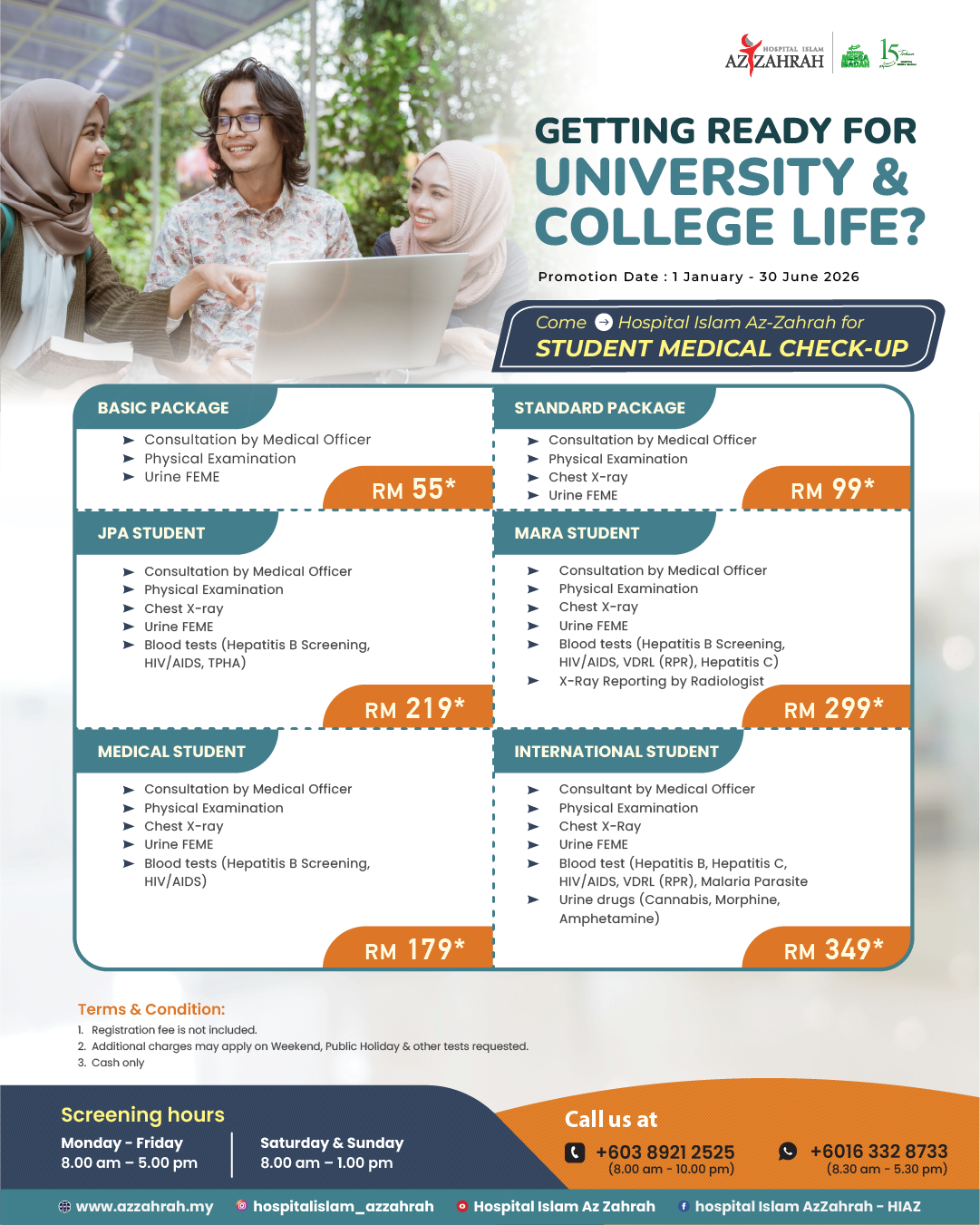Pakej Medical Checkup & Universiti college