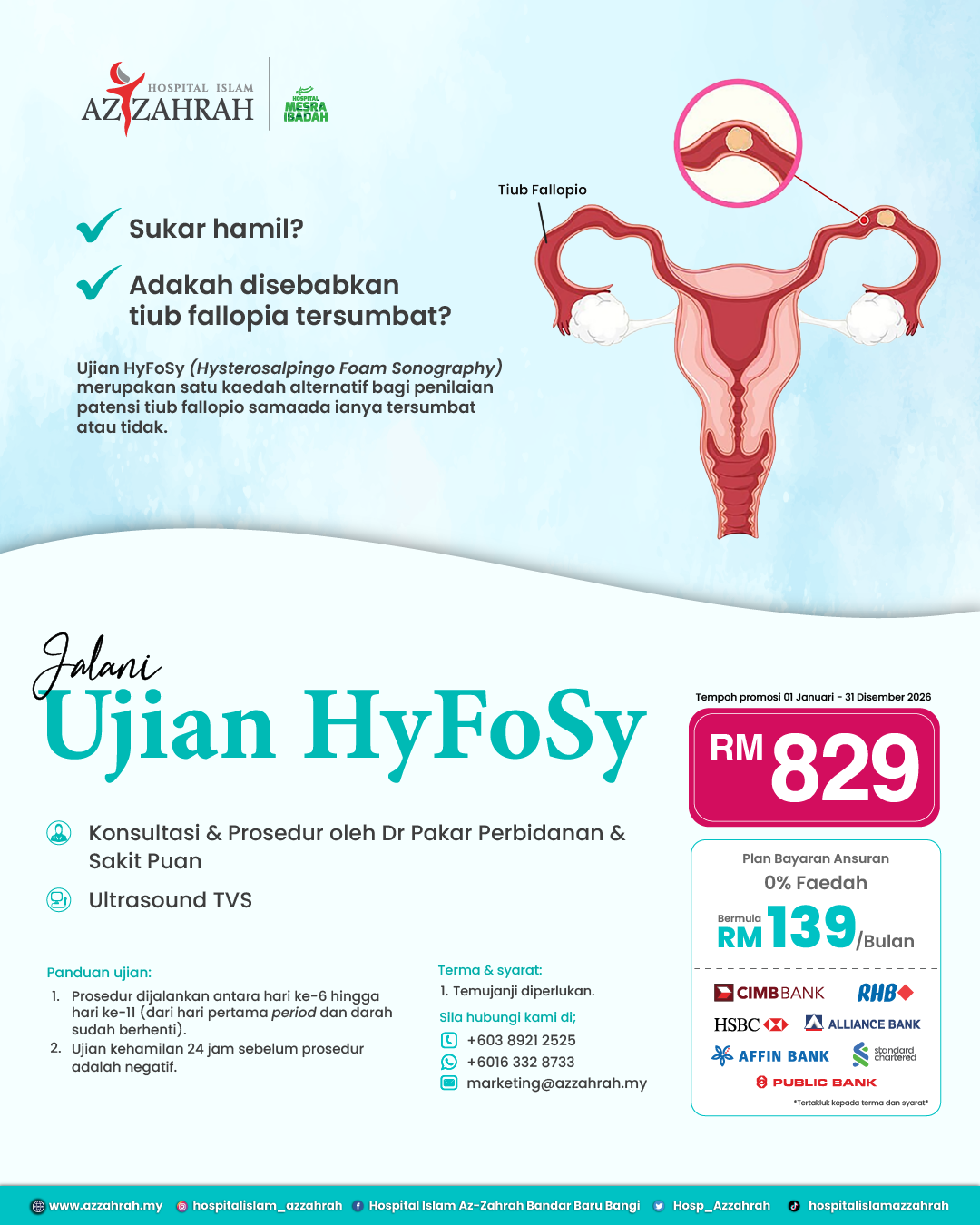 Poster promosi Pakej Ujian HyFoSy Hospital Islam Az-Zahrah