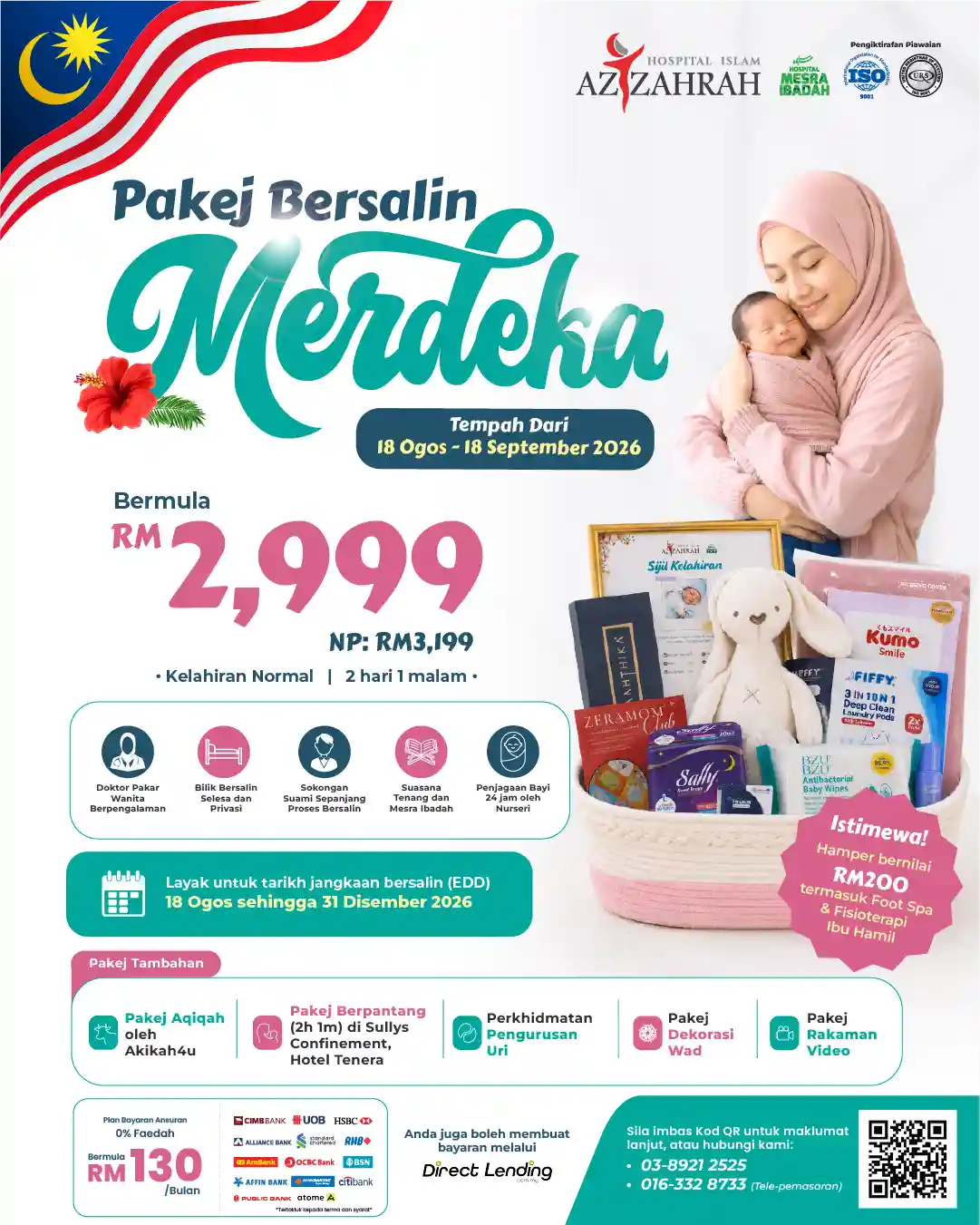 Poster Pakej Bersalin Merdeka Hospital Islam Az-Zahrah 2026