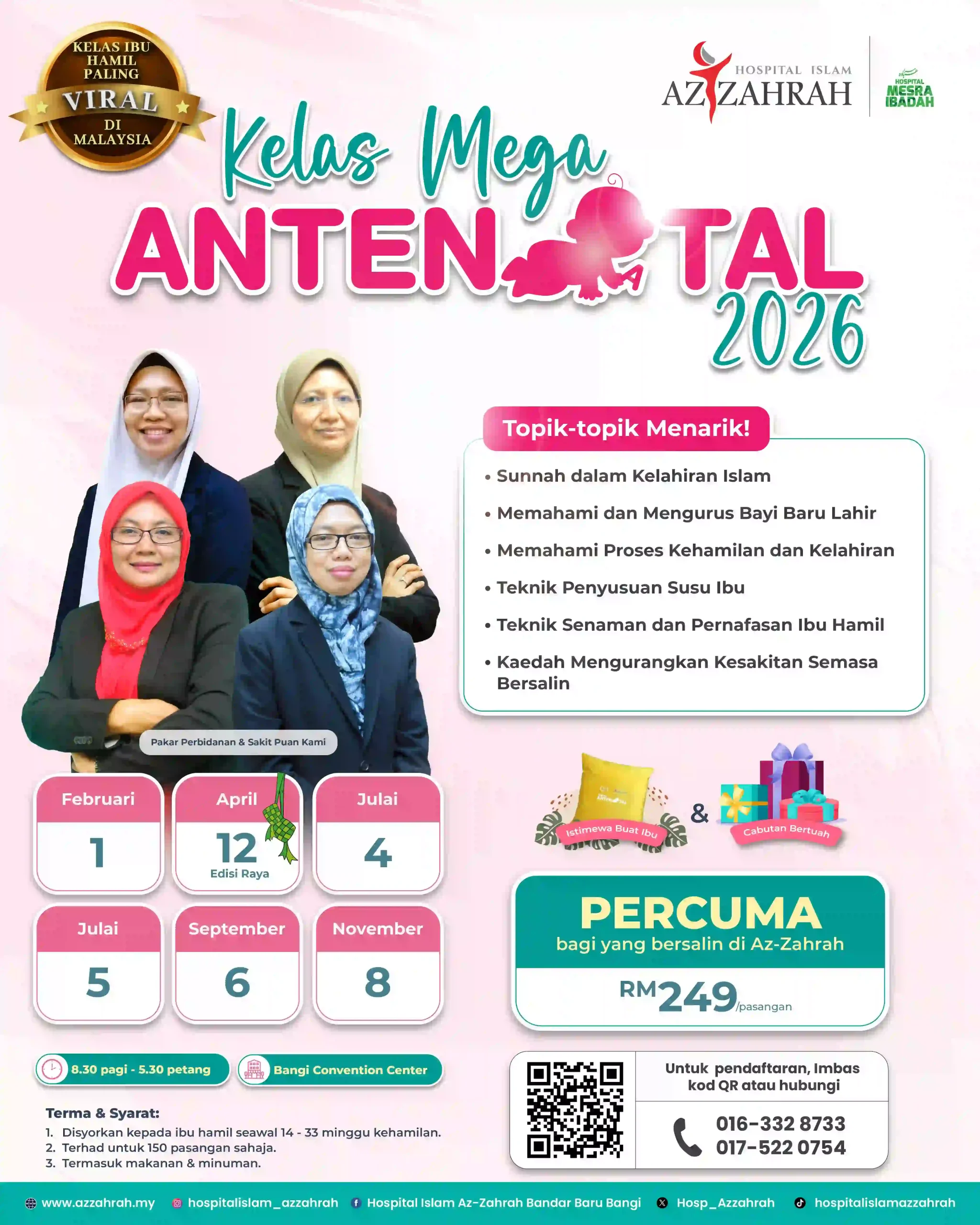 Poster Kelas Mega Antenatal Hospital Islam Az-Zahrah