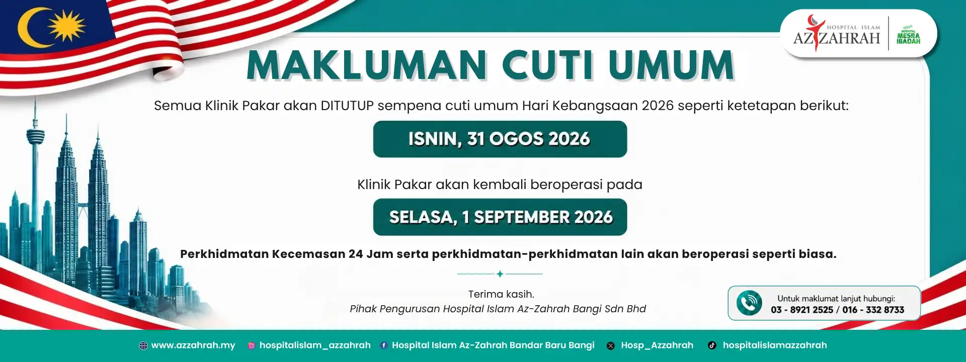 Promosi Hospital Islam Az-Zahrah 1