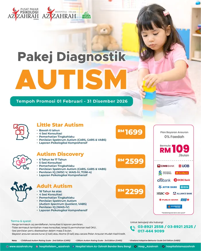 Poster Pakej Diagnostik Autism Hospital Islam Az-Zahrah