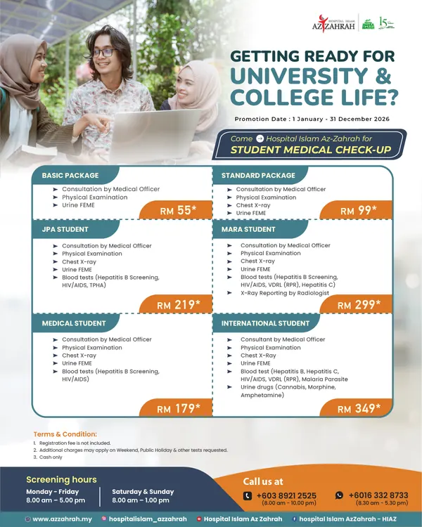 Pakej Medical Checkup & Universiti college