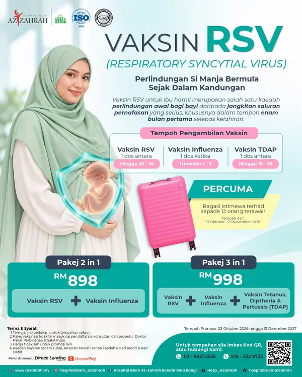 Pakej Vaksin RSV untuk ibu hamil di Hospital Islam Az-Zahrah